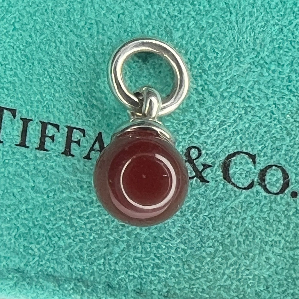Extremely Rare Beautiful Tiffany Co. Vintage Carnelian Ball Charm Pendant